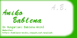 aniko bablena business card